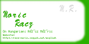 moric racz business card